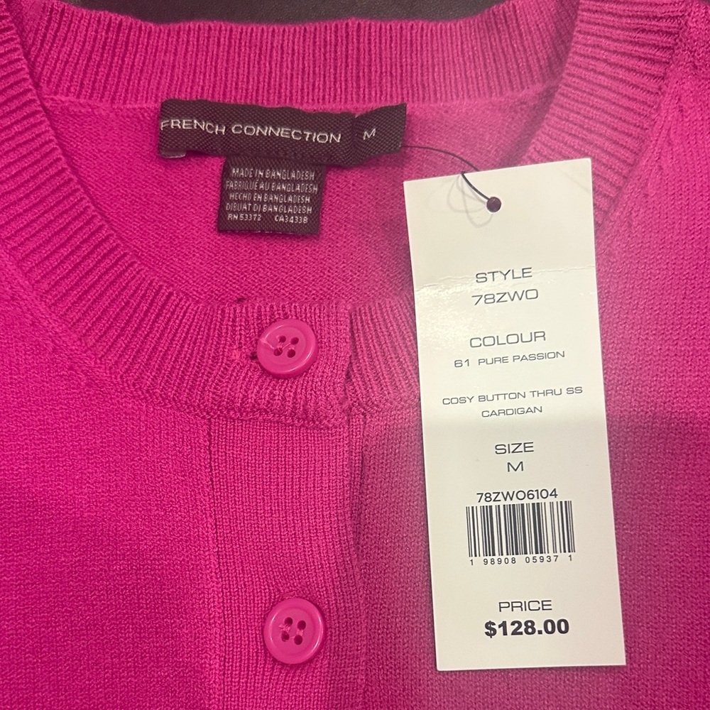 French Connection Bright Pink Button Down Shirt - Picture 2 of 2